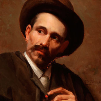 Pintura intitulada "retrato" por Borja Barreiro, Obras de arte originais, Óleo