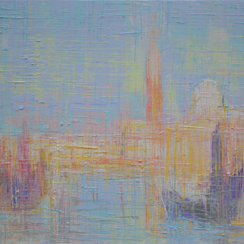 Pintura intitulada "Venice in summer" por Borko Petrovic, Obras de arte originais, Óleo