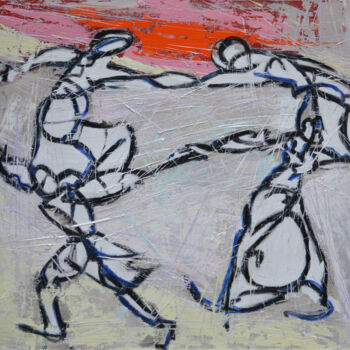 Painting titled "Archaic Dance" by Borko Petrovic, Original Artwork, Oil