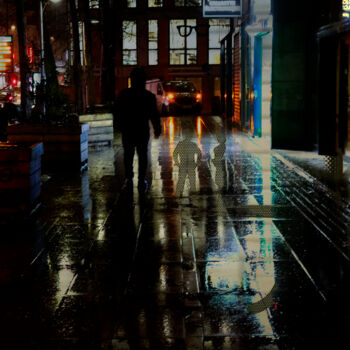 Photography titled "Urban night,Paris fr" by Borrel, Original Artwork, Digital Photography Mounted on Plexiglass