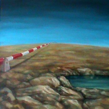 Painting titled "the barrier" by Boryana Stambolieva, Original Artwork, Oil