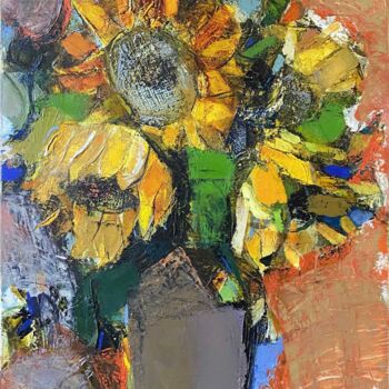 Pintura intitulada "Sonnenblumen" por Borys Buryak, Obras de arte originais, Óleo