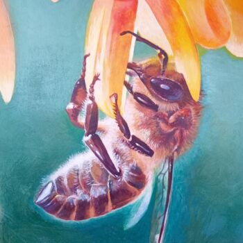 Painting titled "Bee" by Borys Gierlinski, Original Artwork, Acrylic