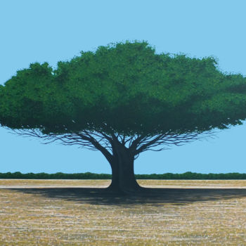 Schilderij getiteld "Il grande albero" door Borzani, Origineel Kunstwerk