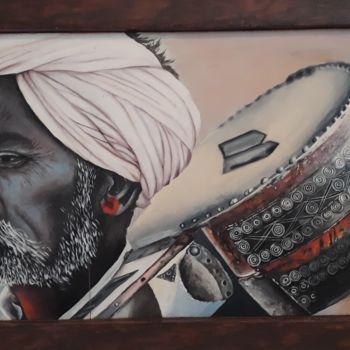 Painting titled "Joueur de sitar" by Mel Ista, Original Artwork, Acrylic