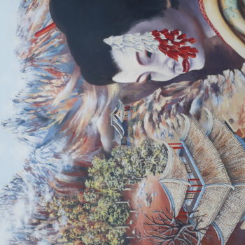 Ζωγραφική με τίτλο "Geisha" από Mel Ista, Αυθεντικά έργα τέχνης, Ακρυλικό