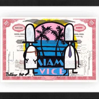 Peinture intitulée "Miami Vice" par Botero Pop, Œuvre d'art originale, Acrylique