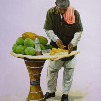 Peinture intitulée "seller 3" par Yuvan Bothi Sathuvar Siva, Œuvre d'art originale