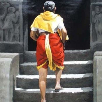 Peinture intitulée "steps" par Yuvan Bothi Sathuvar Siva, Œuvre d'art originale