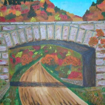 Painting titled "Stone Bridge" by Howard Wilemon, Original Artwork