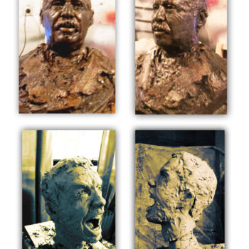 Skulptur mit dem Titel "Bustes" von Mdan, Original-Kunstwerk, Ton