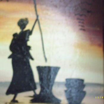 Картина под названием "xxx" - Boubacar Sow, Подлинное произведение искусства, Масло