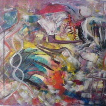 Pintura intitulada "L'AMOUR ET LA SALLO…" por Boubacar Sow, Obras de arte originais, Óleo