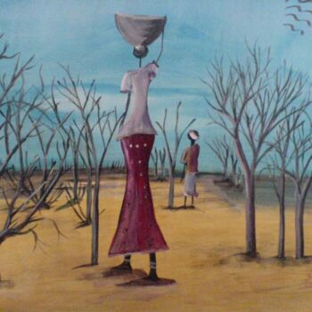 Painting titled "LE  SAELLE  C'EST I…" by Boubacar Sow, Original Artwork, Oil