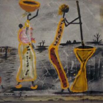 Pittura intitolato "cawcaw" da Boubacar Sow, Opera d'arte originale, Olio
