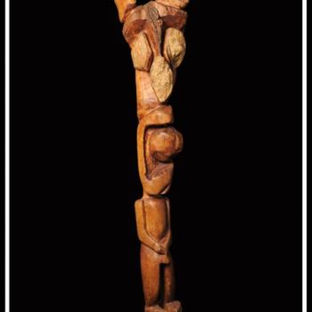 Скульптура под названием "Awa" - Alex Boucaud, Подлинное произведение искусства, Дерево