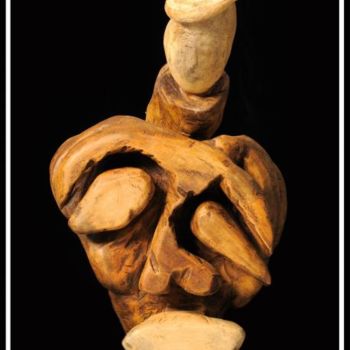 Sculpture titled "Lespwitambou" by Alex Boucaud, Original Artwork, Wood