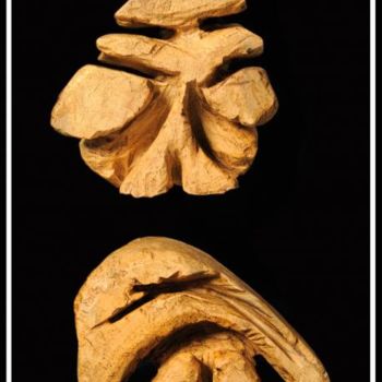 Sculpture titled "Niyonn Nidé" by Alex Boucaud, Original Artwork, Wood