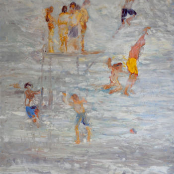 Pittura intitolato "Plongeoir" da Patrick Bouchaud, Opera d'arte originale, Olio