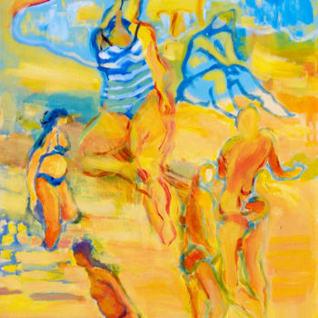 Pintura titulada "composition plage" por Patrick Bouchaud, Obra de arte original, Acrílico
