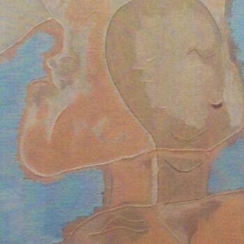 Pintura titulada "reflets dans l'eau" por Farhat Boudokhane, Obra de arte original, Oleo Montado en Bastidor de camilla de m…