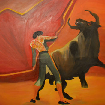 Painting titled "matador.jpg" by Anne Bouet, Original Artwork, Oil