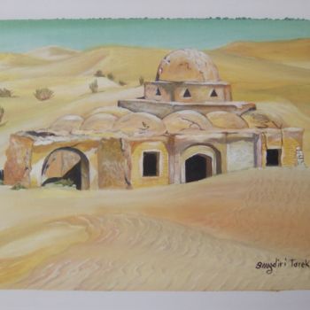 Painting titled "désert tunisien" by Bougdiri Tarek, Original Artwork, Acrylic