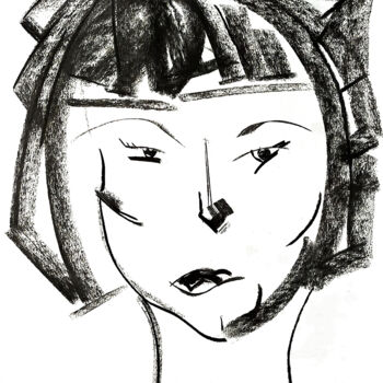 Drawing titled "Sant Titre" by Boulavskiy, Original Artwork, Charcoal
