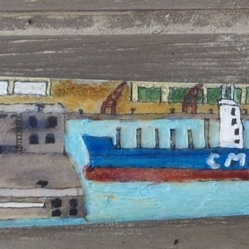 Gravures & estampes intitulée "Dans le port du Hav…" par Bouonot, Œuvre d'art originale, Gravure