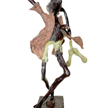 Escultura titulada "Le guetteur" por Boureima Ouedraogo, Obra de arte original, Bronce