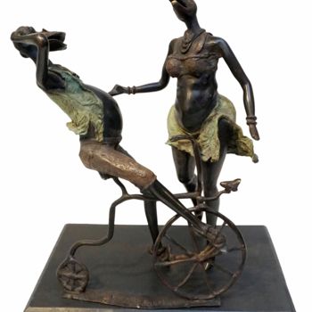 Sculpture intitulée "On y va" par Boureima Ouedraogo, Œuvre d'art originale, Bronze