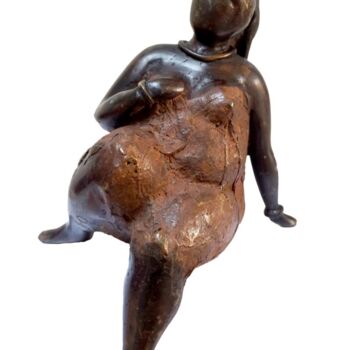 Sculpture intitulée "Tranquille 2" par Boureima Ouedraogo, Œuvre d'art originale, Bronze