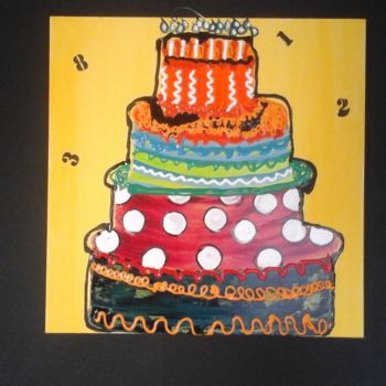 Painting titled "Joyeux anniversaire" by Absinthe, Original Artwork, Acrylic
