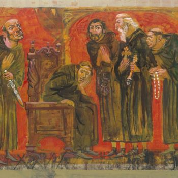 Pittura intitolato "Thinking" da Boyan Yanev, Opera d'arte originale, Acrilico