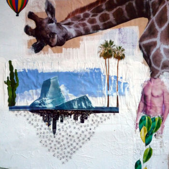 Collages intitolato "L'Homme girafe - Le…" da Boyfred, Opera d'arte originale, Collages