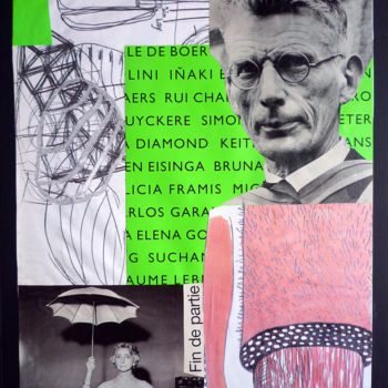 Collages getiteld "Fin de partie - Bec…" door Boyfred, Origineel Kunstwerk, Collages Gemonteerd op Karton