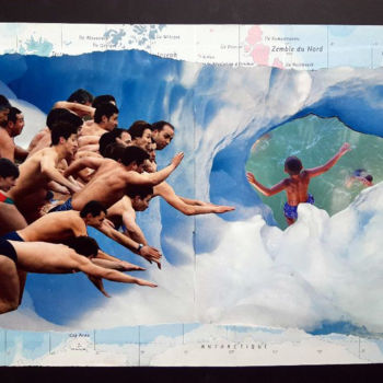 Collages intitulée "Les passeurs de mon…" par Boyfred, Œuvre d'art originale, Collages Monté sur Carton