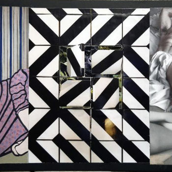 Collages getiteld "Pieds et rêves liés" door Boyfred, Origineel Kunstwerk, Collages Gemonteerd op Karton