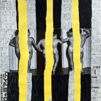 Collages getiteld "I-9 (Les trois grâc…" door Boyfred, Origineel Kunstwerk, Collages
