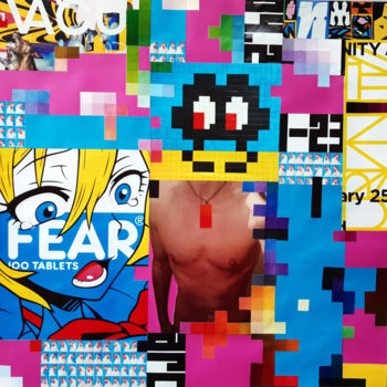 「Pixel Boy」というタイトルのコラージュ Boyfredによって, オリジナルのアートワーク, コラージュ