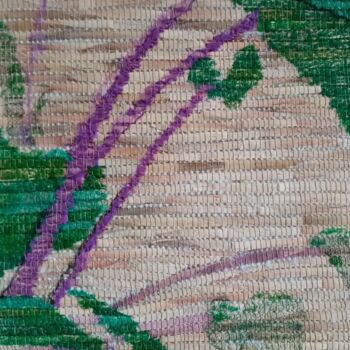 Textile Art titled "COMPOSITION VERTE" by Bozena Graciano, Original Artwork, Tapestry