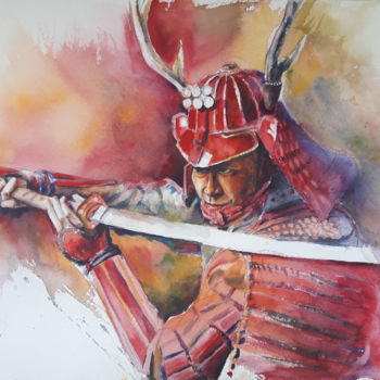 Painting titled "Rival" by Bozhidara Mircheva, Original Artwork, Watercolor