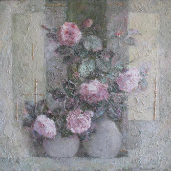 Painting titled "Майские розы" by Liudmila Kalmykova, Original Artwork, Oil