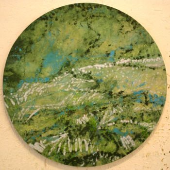 Painting titled "côté nature" by Richard Brachais, Original Artwork, Ink Mounted on Other rigid panel