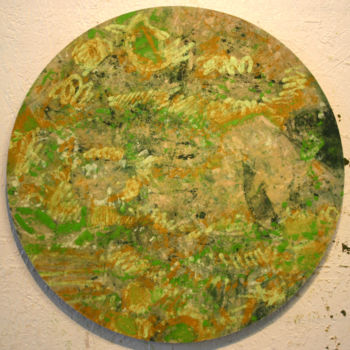 Painting titled "côté nature" by Richard Brachais, Original Artwork, Ink Mounted on Wood Panel