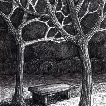 Tekening getiteld "D00-série-des-arbres" door Richard Brachais, Origineel Kunstwerk, Anders
