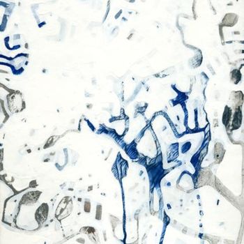 Pintura titulada "abstraction-II / re…" por Richard Brachais, Obra de arte original, Oleo