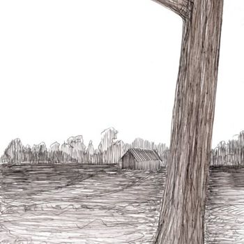 Dibujo titulada "D54-série des arbres" por Richard Brachais, Obra de arte original, Otro