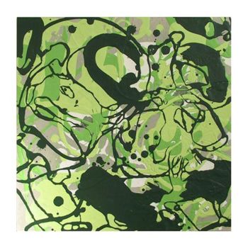 Pintura intitulada "421- P abstraction…" por Richard Brachais, Obras de arte originais, Óleo
