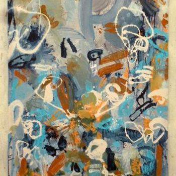 Painting titled "707-PA-abst et figu…" by Richard Brachais, Original Artwork, Oil